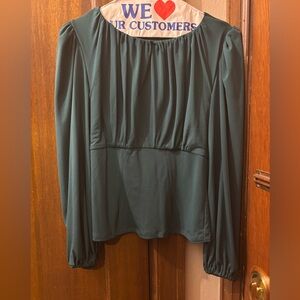La Femme en Noir hunter green Salem blouse